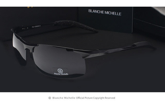 High Quality Ultra-light Aluminum Magnesium Sport Sunglasses Polarized Men UV400 Rectangle Gold Outdoor Driving Sun Glasses
